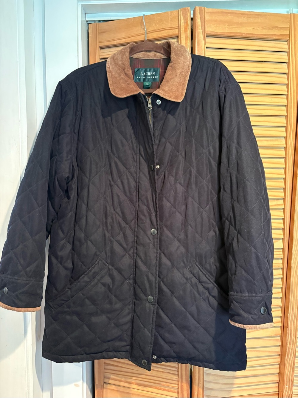 Vintage Ralph Lauren Women's Diamond Quilted Barn Jacket Coat Chorecore Plaid 10